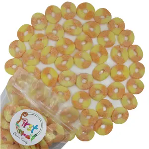 SOUR PEACH MINI GUMMY RINGS 2LB BAG