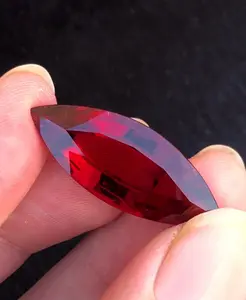 19.4 Carats Natural Deep Red Rubellite Tourmaline Marquise Cut from Brazil