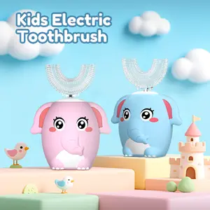 Kids Electric U Shaped Toothbrush Baby Rechargeable Ultrasonic Toothbrush Full Mouth Oral 6 Cleaning Modes Cleansing Cleansing