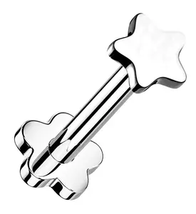 Star Titanium Threadless Labret