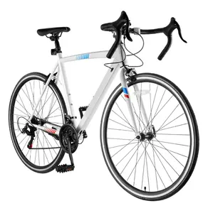 Road Bike 700C, SHIMANO 21 Speed Racing Bicycle, Carbon Steel Frame City Bike for Men Women, Drop Bar Caliper Brake Urban Commuter Sport Bicycle Spoked Wheel 21-Speed
