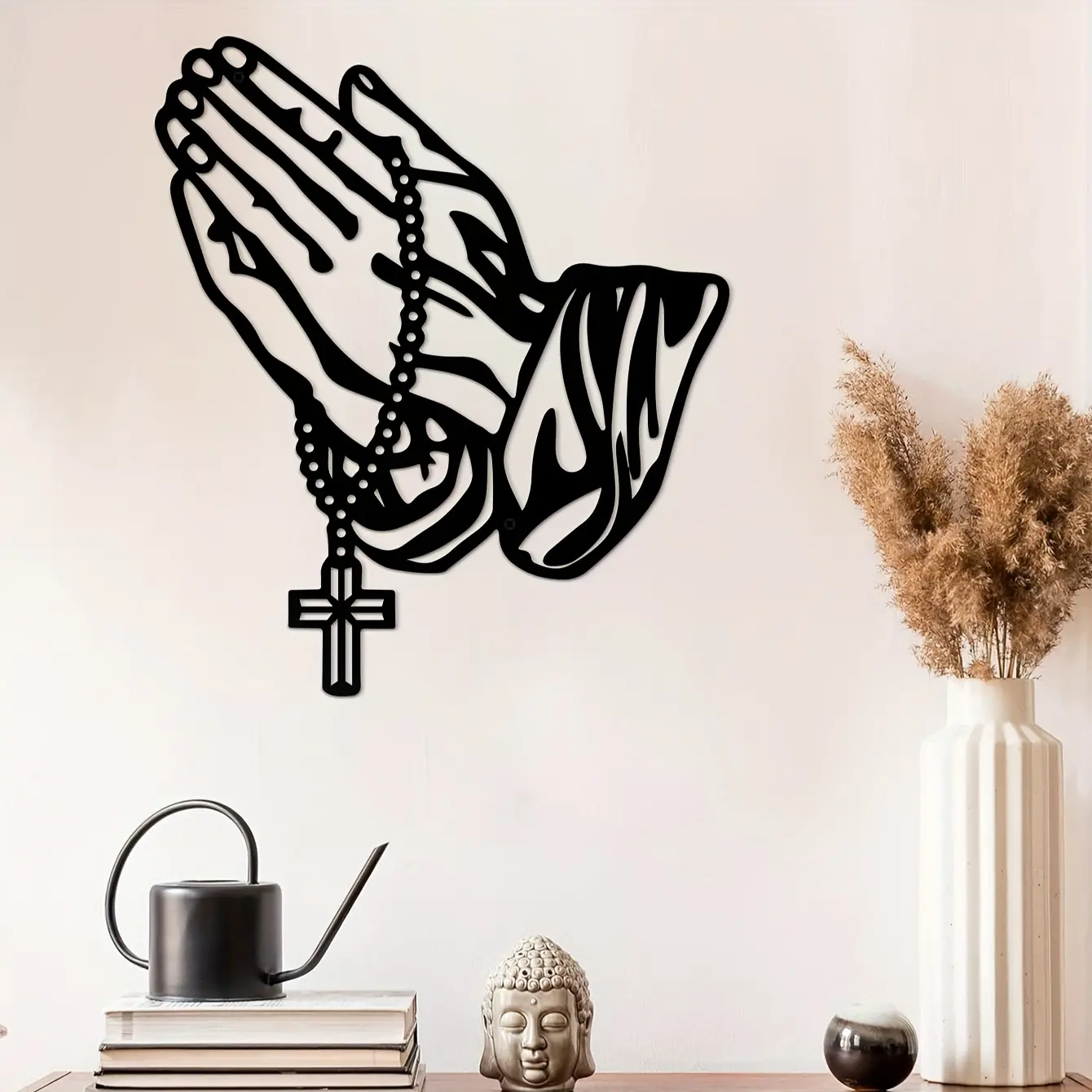 Christian Cross Wall Decor, Religious Home Decor, Iron Construction, Easy Hanging Screws Included, Home Church Office Decoration, Religious Decorations