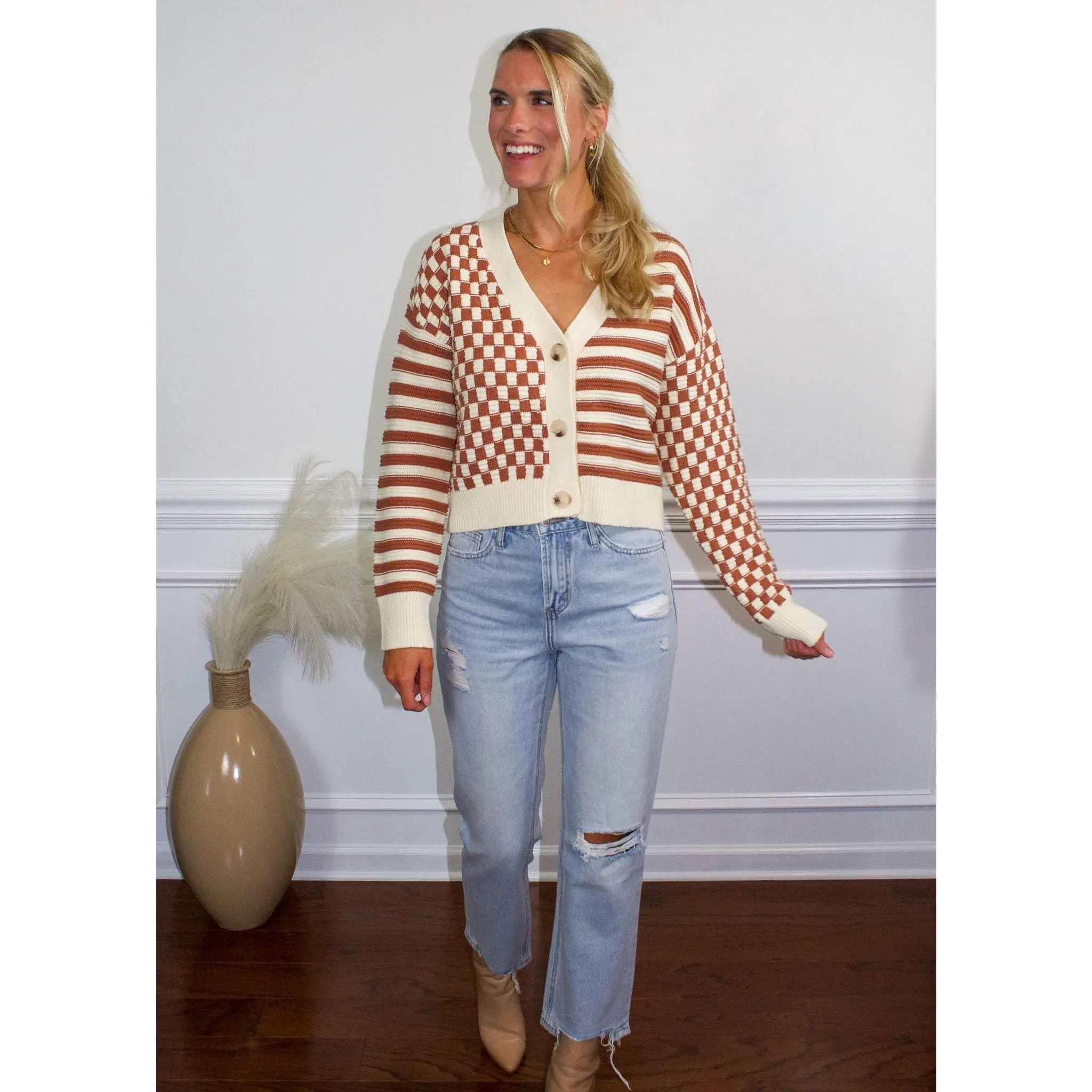 Indecisive Mixed Cropped Cardigan