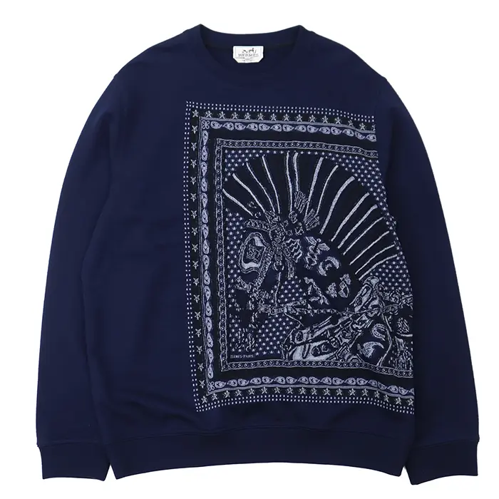 Pre-owned HERMÈS Wool Small Leather Goods Hermes CHEVAL PUNK BANDANA Sweatshirt