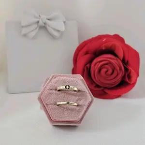 valdiviajewery #2216 14k Gold Plated Wedding Duo Ring High Quality