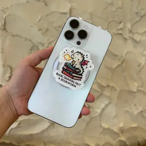 Cute Book Dragon Phone Grip - Book Dragon Not Bookworm Magnetic Holder & Kickstand - Book Lover Gift