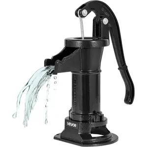 VEVOR Well Hand Pitcher Pump, 20 ft Max Lift, Antique Cast Iron Manual Hand Water Pump with Heightening Base, NPT 1-1/4 in Connection, Easy Installation, for Outdoor Garden, Pond, Yard, Farm, BlackVEVOR Super Brand Day
