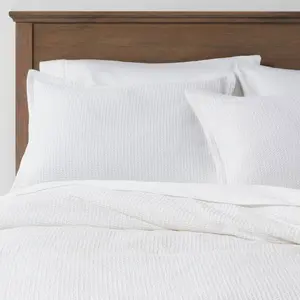 Threshold 3-Piece Cotton Waffle Comforter Set Waffle-Weave OEKO-TEX Threshold 3-Piece Cotton Waffle Comforter Set Waffle-Weave OEKO-TEX