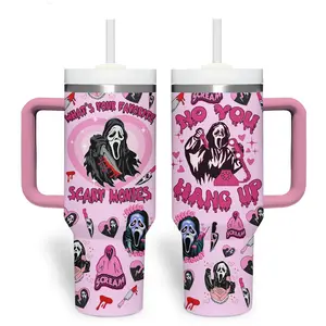 Halloween Scream Tumbler, Horror Movie 40oz Tumbler, Halloween Insulated Cup, Cute Movie 40oz Tumbler, Halloween Gift