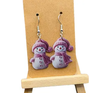 Women's Snowman Earrings for Winter Fashion Durable and Festive Accessories Hook Earrings Perfect for Cold Weather