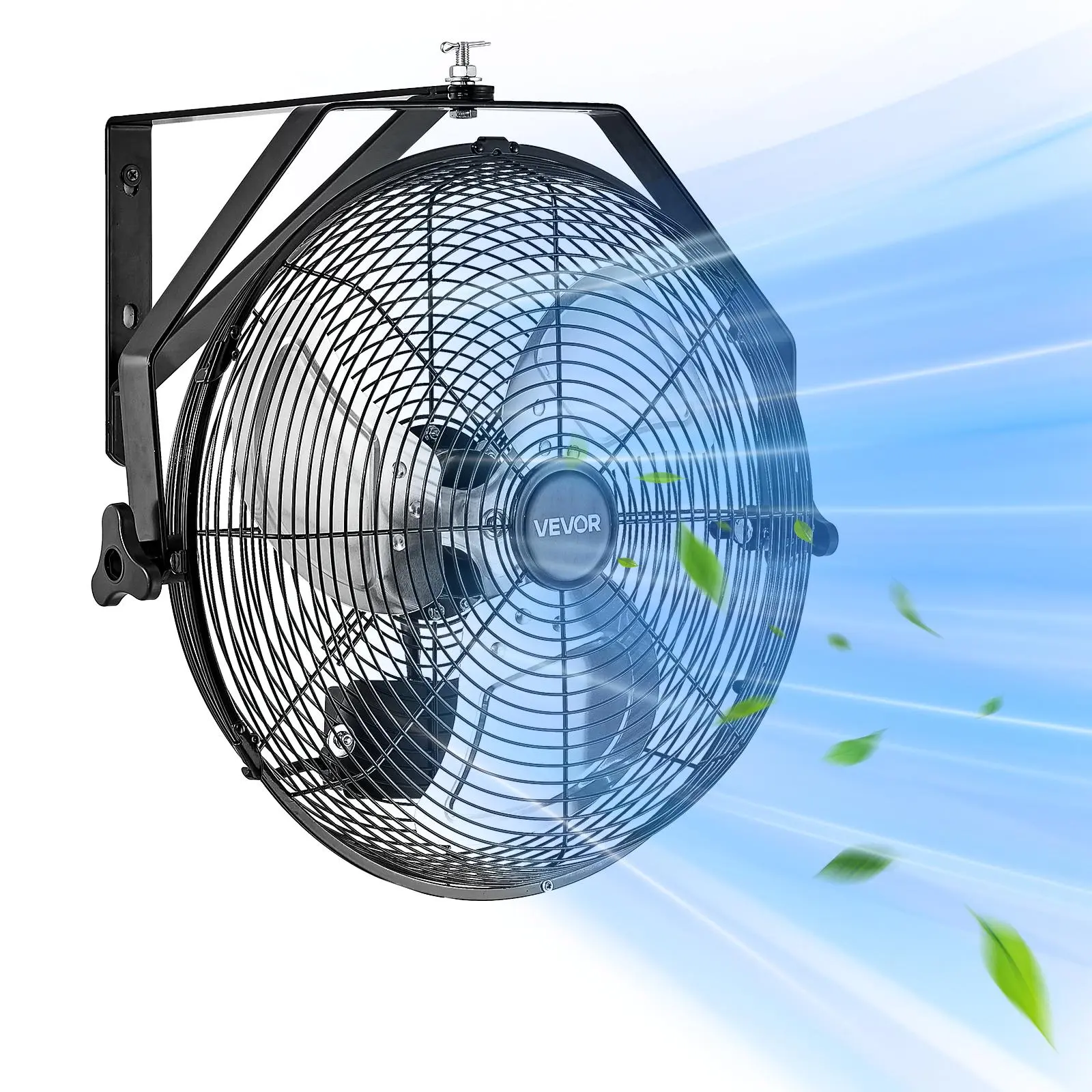 【Summerfinds】VEVOR 14 Inch Industrial Wall Mount Fan,High Velocity 2473 CFM Outdoor Fan with 3 SpeedsWaterproof IP44 Garage Wall Fan with Aluminum Blades for WorkshopWarehouseGreenhouse