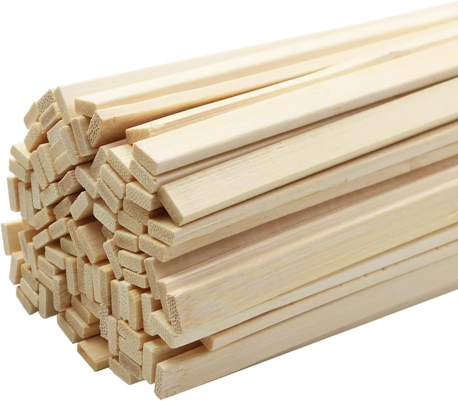 100pcs 15.7x0.35 Inch Strong Natural Extra Long Bamboo Sticks, Wooden Craft Strips Wood Sticks for DIY Craft Projects