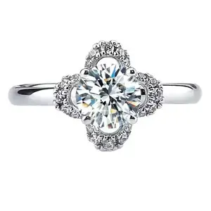 Classic Round Cut Solitaire Ring, Synthetic Moissanite Gemstone Fashion Jewelry for Women's Daily Wear