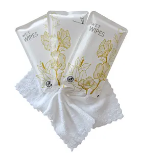 Lux Wet Wipes Individually Wrapped Large Microfiber Wipes, Unscented, 20 Count. 10.5"x10.5"