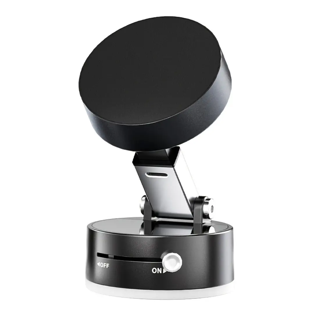 360° Suction Magnetic Phone Mount - Foldable, Adjustable, Compatible with All Phones, Strong Magnetic Base & High-Performance Vacuum Suction Cup