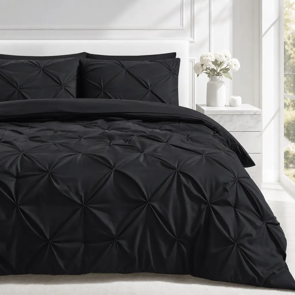 JOLLYVOGUE Black Queen Series 7-Piece Machine Washable All-Season Bed in a Bag Home Essential,Breathable & Lightweight, Cloud-like Touch,  Hotel Quality for Restful Sleep, Includes Comforter, Flat Sheet, Fitted Sheet, and Pillowcases/Shams #Summervibes, B