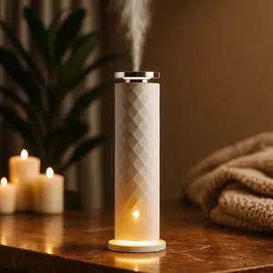 Soft Illumination Tower Waterless Cold Air Scent Diffuser | Best for Larger Rooms | Remote Control, Night Light & 3 Intensity Levels