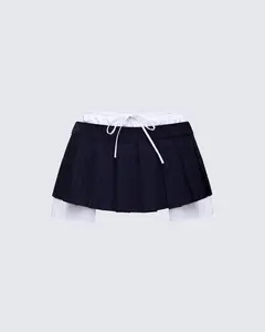 Piper Navy Pinstripe Mini Skirt