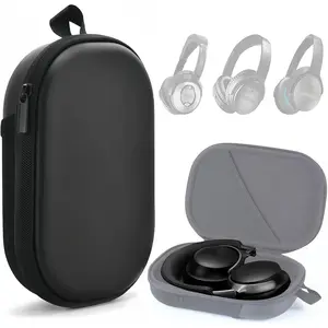 P-PHP06    Headphones Case for Bose QC45/QC35/QC25/QC15/Ultra Gaming Headset, QC25, PU Hard Shell Travel Carrying Case Bag with Cable Storage for Bose QC45 II, QC35 II Accessories