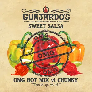 OMG Hot Mix Chunky Sweet Salsa 16 oz - Naturally Sweet No Added Sugar Chunky Texture for Gourmet Dishes