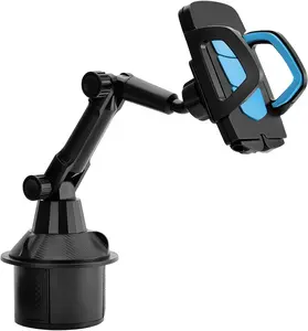 Car Cup Holder Phone Mount, Automotive° Rotatable Adjustable Gooseneck Height Cell Phone Cradle Mount with Extendable Cup Base Holder, Universal for All Vehicles and Smartphones
