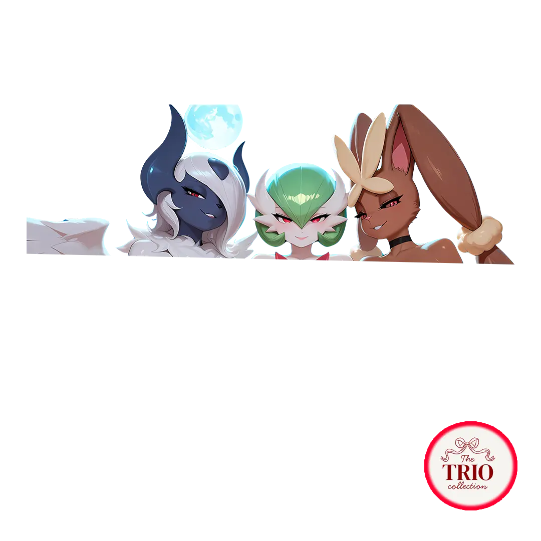 Mega Evolution Trio Anime Vinyl Sticker Waterproof Decal Legendary Fantasy Creature Group Laptop Water Bottle Decorative Gift