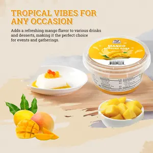 52USA Mango Popping Boba (500g), Popping Pearls for Bubble Tea, Beverages, Sweets, Ice Cream, Shakes, Desserts & Smoothies Topping, 1.1 Pound (Pack of 1)
