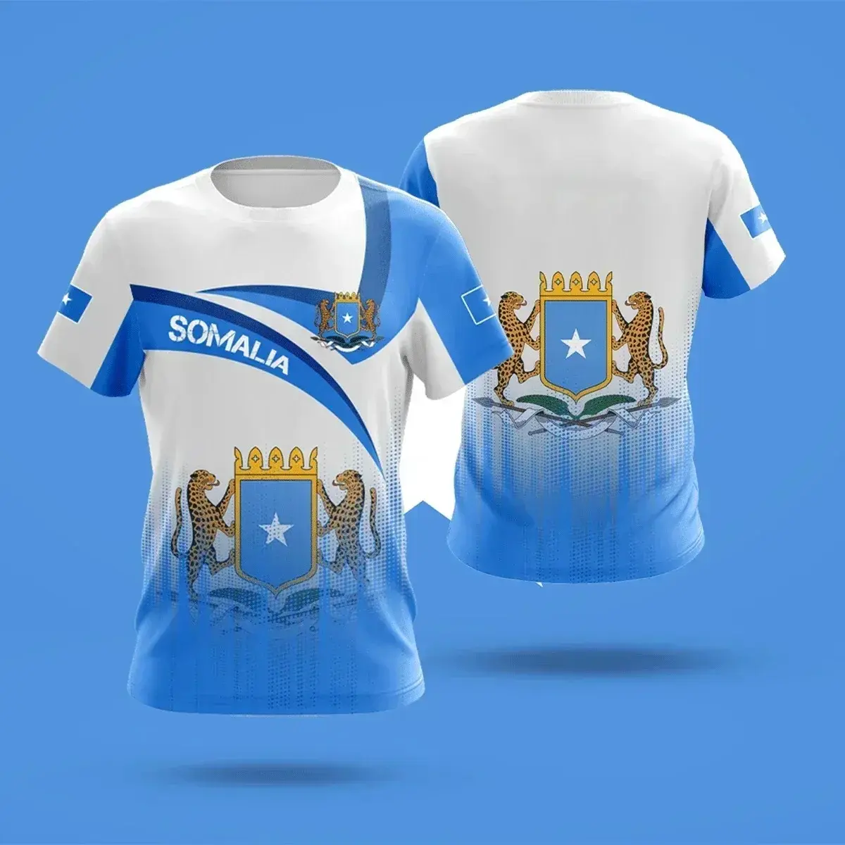 Somali Flag Badge 3D Printed T-shirt Top All Seasons Men's Women's Shorts Sleeves Sportswear  Casual Round Neck Tshirt Streetwear