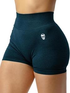 Gymreapers Infinity Seamless Gym Scrunch Shorts for Women 1 Pair Moisture Wicking Breathable Fabric Diamond Gusset Crotch Scrunch Back Two Tier Waistband High Waist Compression Fit Squat Proof Athletic Workout Shorts for Gym Training Fitness