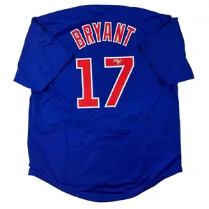 Kris Bryant Chicago Baseball Jersey, Blue Unisex #17 Signed Design, Perfect Gift for Fans
