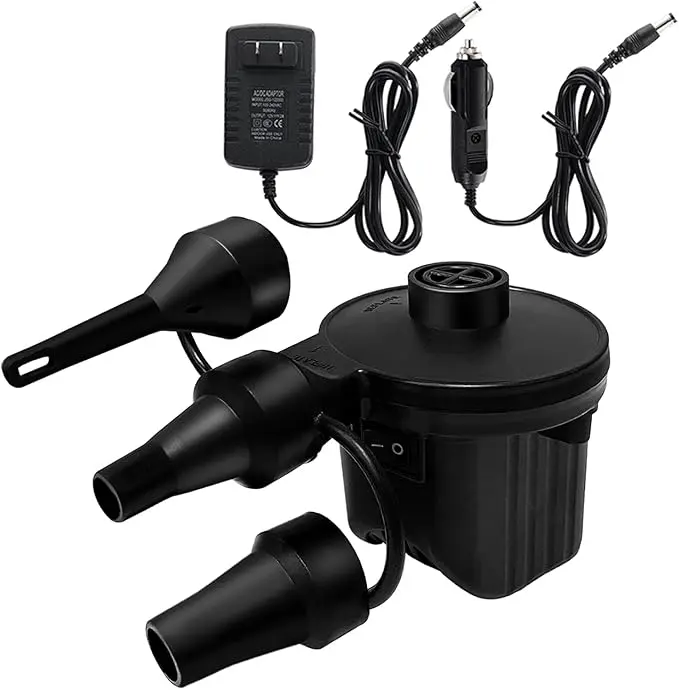 Newpol Inflatable Bed Pump, Electric Air Pump(100 Gallon/Min) for Air Mattress Beds, Inflatable Swimming Pools, Swimming Ring（AC110-240V/DC12V）