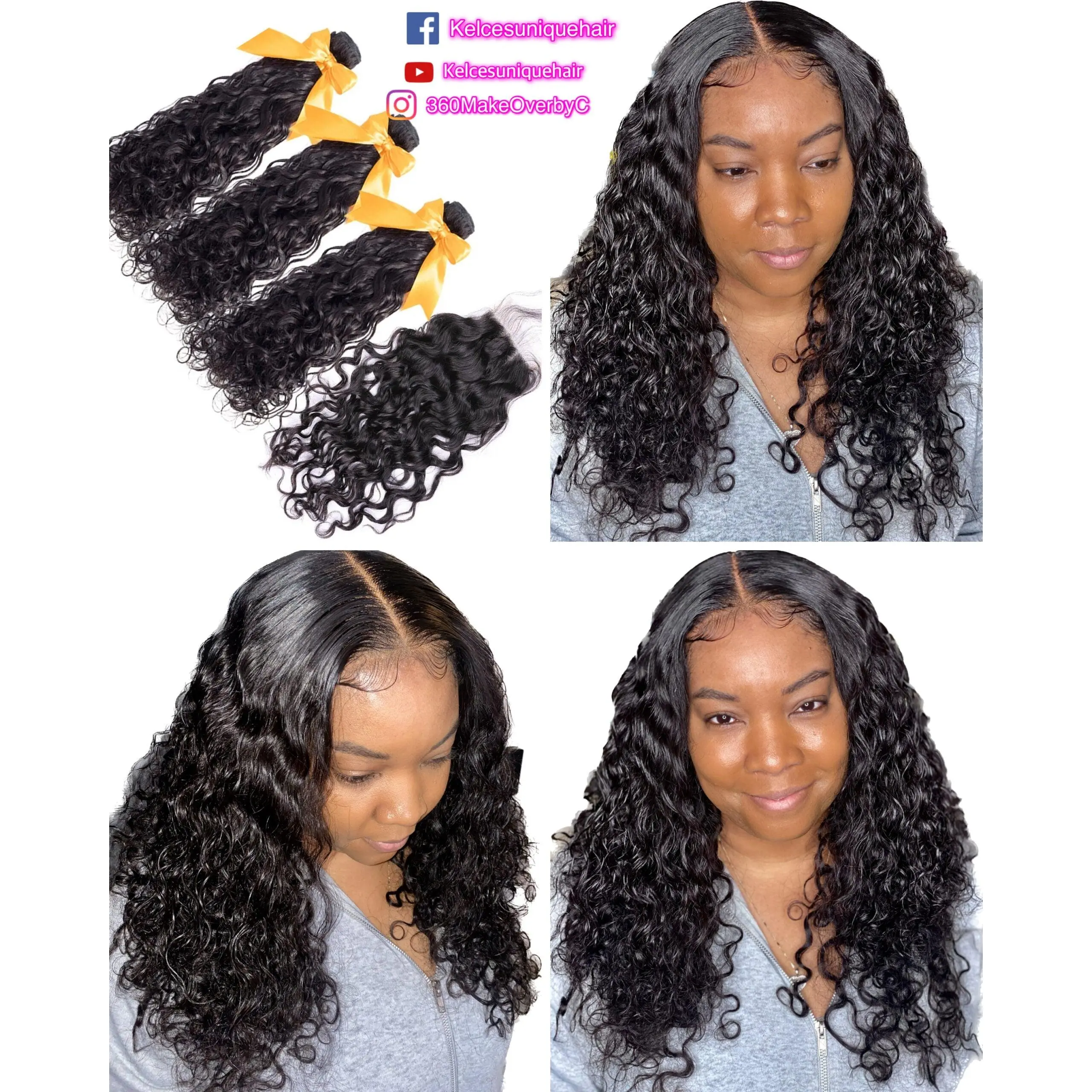 Water Wave 3 Bundles + 5X5 Closure - Hair Extension Set