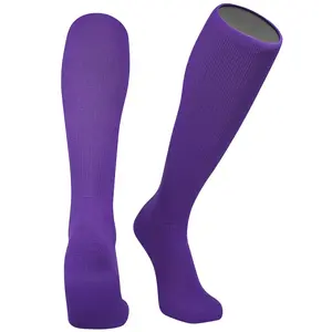 Allsport Knee High Socks - Moisture Wicking Athletic Tube Socks with Arch and Ankle Support (Purple)