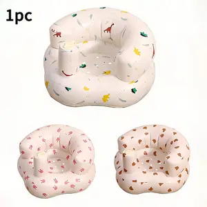 One-Click Inflatable Infant Learning Seat, Portable Foldable Toddler Chair, Infant Sitting Chair, Cartoon Print, PVC Material, Animal Pattern