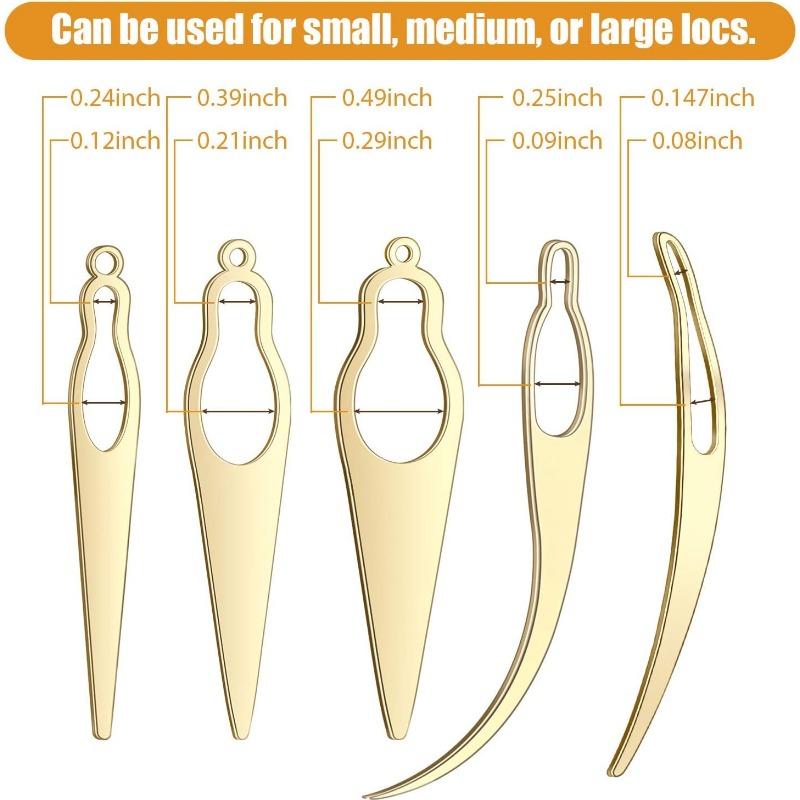 13 Pieces Tool Set, Includes 5 Pieces Latch Hook Crochet Needles, 3 Pieces Dreadlocks Crochet Hook and 5 Pieces Locking Hair Extensions Tool for Locs, Sisterlocks, Easyloc Hair Haircare Heatless