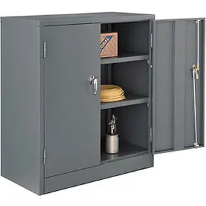 Lockable Wall Cabinet, Global 269870GY Counter Height Cupboard, 36x18x42 in, Gray, Lockable Wall Cabinets
