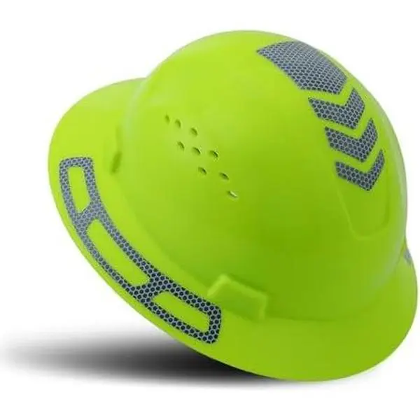 Unisex Full Brim Safety Hard Hat - Lightweight, Vented, Adjustable Industrial Headgear with Reflectors, Sun Protection, Rain Protection for Construction Work, Outdoor Activities