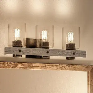 UHP2484 Modern Farmhouse Bath Fixture, 8-1/2"H x 24"W, Charcoal Finish, Adelaide Collection