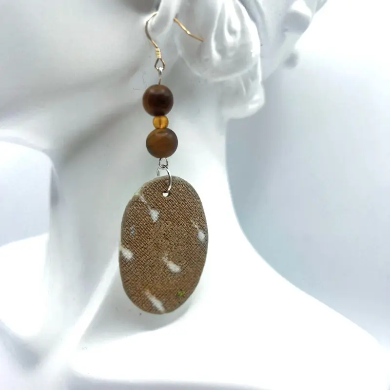 Cipopo Ceramic Elegance Handcrafted Hook Earrings Hypoallergenic Lightweight Unique Textures & Finishes for All Day Comfort
