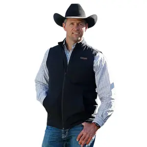 Men’s Cinch Canvas Softshell Vest (Black/Brown)