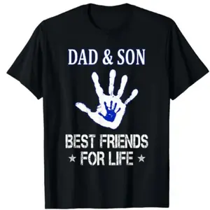 Dad And Son Matching - Dad & Son Best Friends for Life T-Shirt,Men Tshirt Cotton Menswear graphic tees men gifts Top Casual Streetwear Round Neck