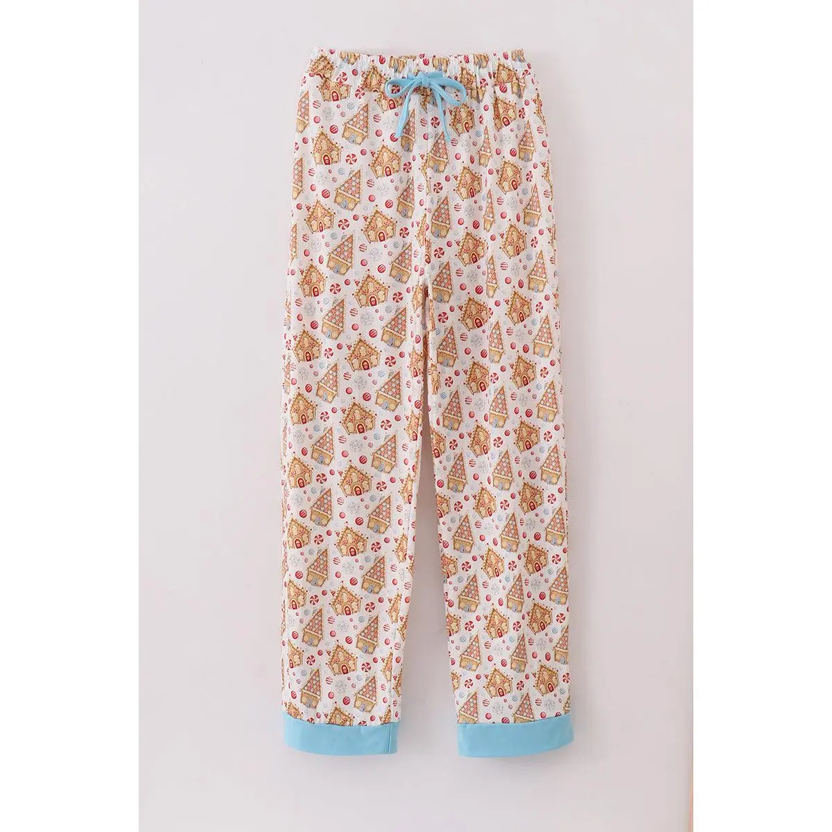 Christmas gingerbread house print men pajamas pants
