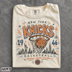 New York Basketball Shirt, Retro NYC Hoops Tee, Vintage Streetwear Sports Graphic, Comfort Colors Gift