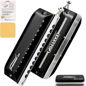 FORERUNNER 2.0 without valves Chromatic Harmonica 12-Hole 48  C Key Chromatic Mouth Organ Harmonica for Adults,Beginners and Students As