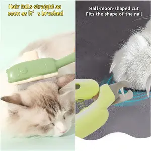 2Pcs Pet Grooming Set(Cat Needle Comb + Cat Nail Clipper), Suitable for Dogs and Cats to Remove Loose Hair and Trim Nails Daily.Cat Steel Needle Comb, Special Cleaning 2-piece Set for Cats, Non-electric Design