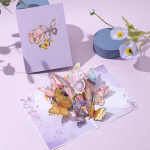 3D Three-Dimensional Butterfly Greeting Card, Mother'S Day Card, Premium Three-Dimensional Butterfly Bouquet Birthday Card, A Perfect Gift For The Best Mom, Grandma, Or Wife, Suitable For Birthdays, Weddings, Home Decoration, And Party Favors
