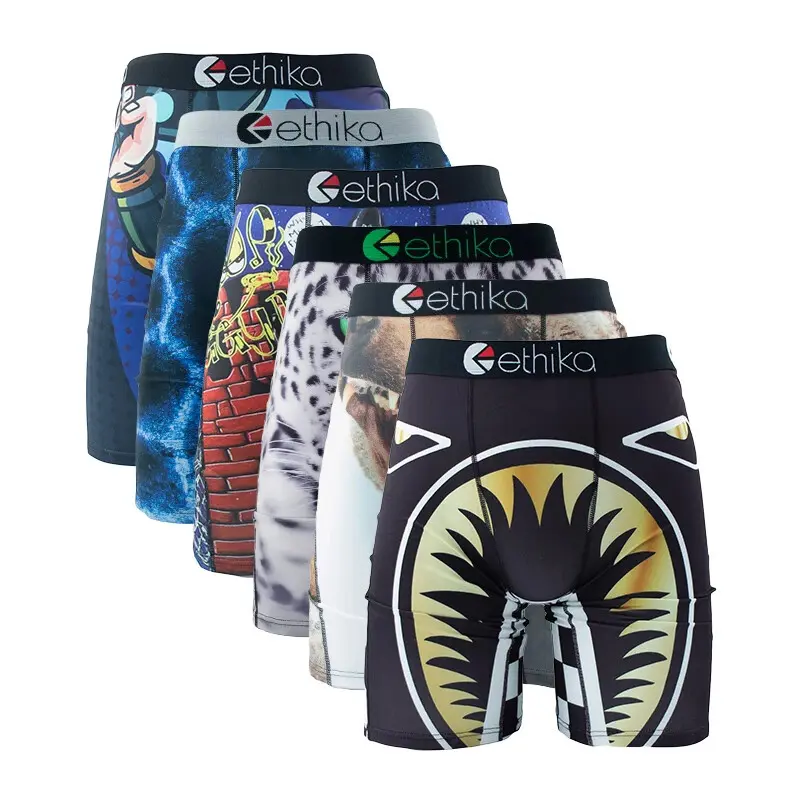 Underwear Mens Boxer Briefs - Tropical, Standard Length Pack & Singles, Soft & Breathable Boxer Briefs for Men