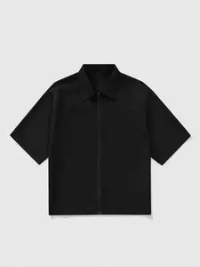 Men's Regular Fit Solid Color Short Sleeve Shirt, Casual Comfy Top for Summer, Fashion Men's Clothes for Daily Wear, Tropical