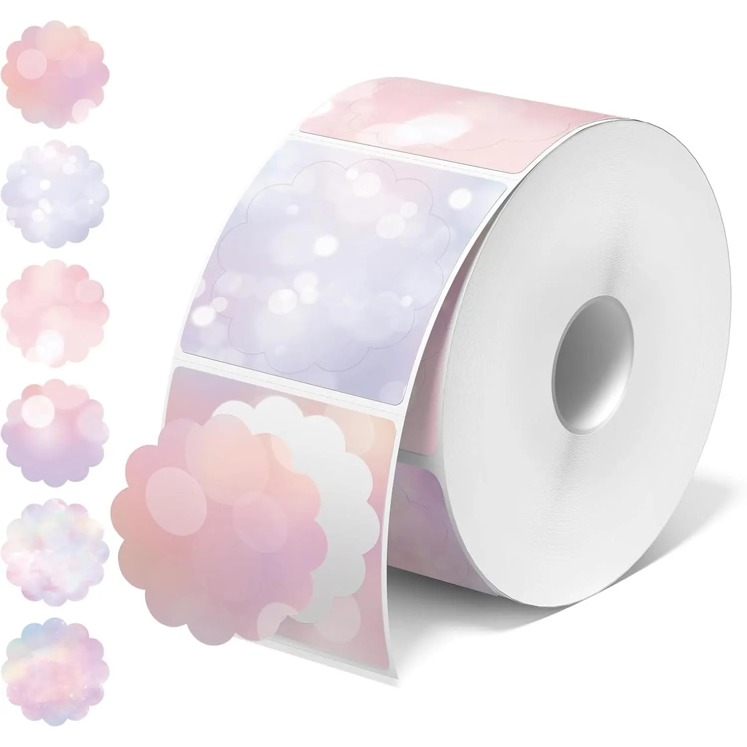 2" x 2" Thermal Labels - 750 Labels/Roll, Compatible with JADENS, Nelko, , Label Printers, , Oilproof, , Easy to Peel, for , Office, and Small Business, Bubbles