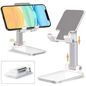 Adjustable Angle Phone Stand with Silicone Pad, Foldable Desktop Holder, Compatible with All Phones, Perfect for Home & Office Use